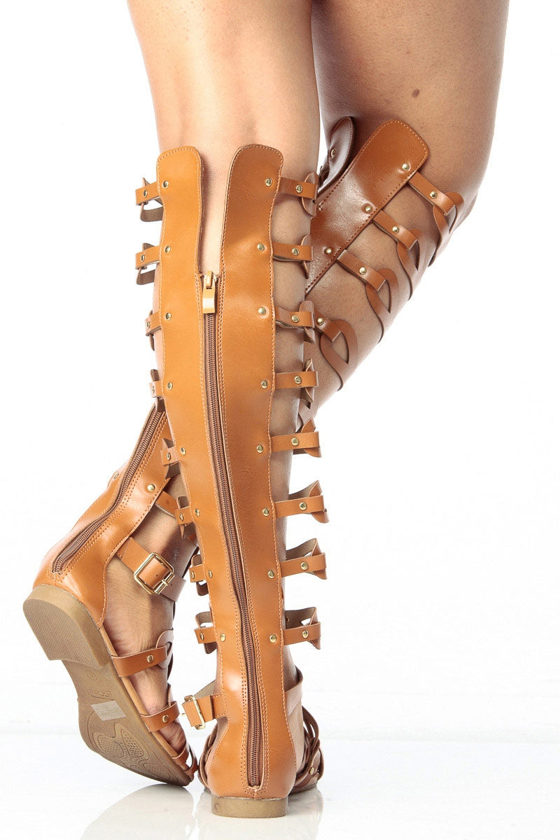 MP) Charlotte Russe® Brown Gladiator Strappy Stiletto Heels Pumps - Size 8  | eBay